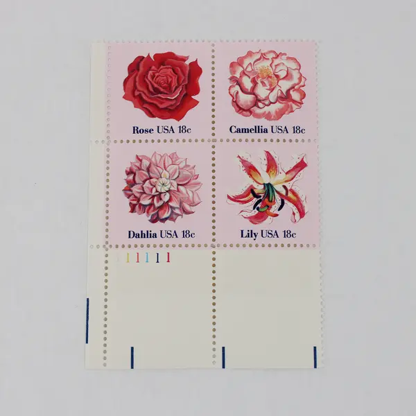 Lot Of 2 US 4 Stamp Blocks Wildlife Conservation 1957 Flowers 1981 MNH