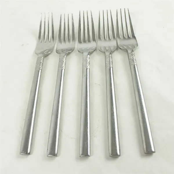 Lot of 5 Hampton Silversmiths HSV175 Stainless Dinner Forks 7.75 in