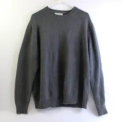 St. Johns Bay Men's XL Gray 100% Cotton Crew Neck Raglan Sleeve Pullover Sweater