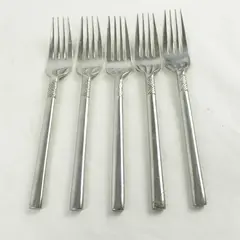 Lot of 5 Hampton Silversmiths HSV175 Stainless Salad Forks