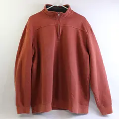 Arrow Men's XL Burnt Orange 1/4 Zip Cotton Blend Pullover Sweater