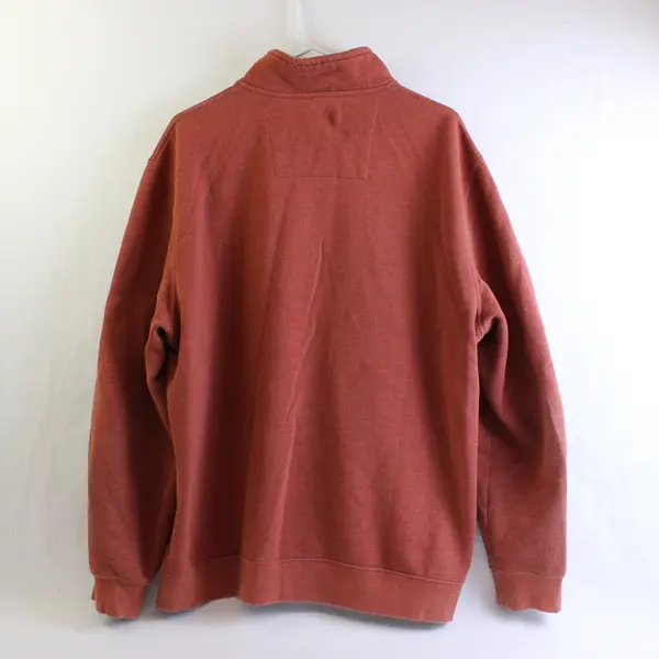 Arrow Men's XL Burnt Orange 1/4 Zip Cotton Blend Pullover Sweater