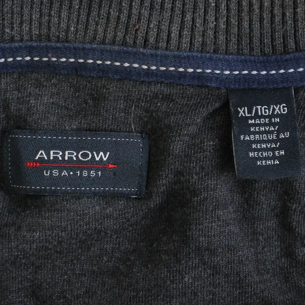 Arrow Men's XL Burnt Orange 1/4 Zip Cotton Blend Pullover Sweater