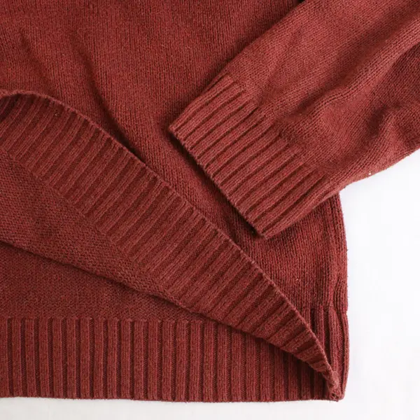 Croft & Barrow Men's L Orange/Brown Mock Neck 1/4 Zip Tight Knit Sweater