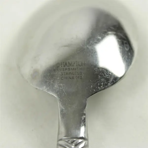 Lot of 4 Hampton Silversmiths HSV175 Stainless Place/Oval Soup Spoons