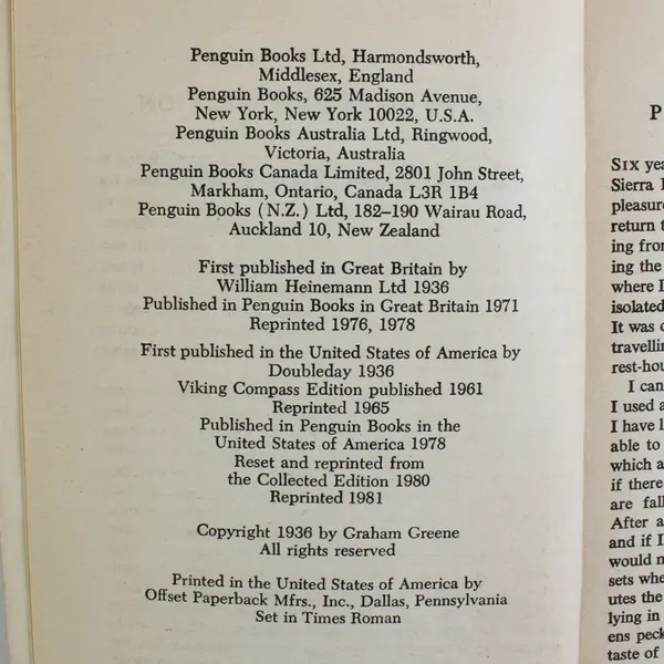 Journey Without Maps by Graham Greene Reprint 1981 Paperback African Travels