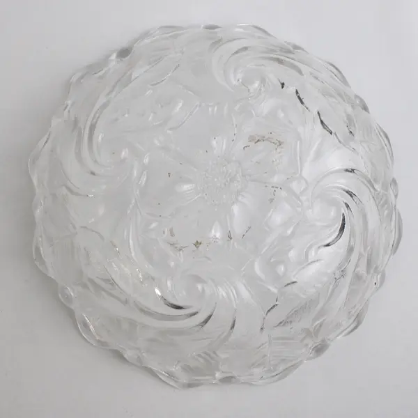 Indiana Glass Wild Rose Clear Glass Pattern Serving Bowl Round 9.5" Diameter