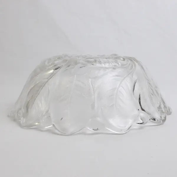 Indiana Glass Wild Rose Clear Glass Pattern Serving Bowl Round 9.5" Diameter