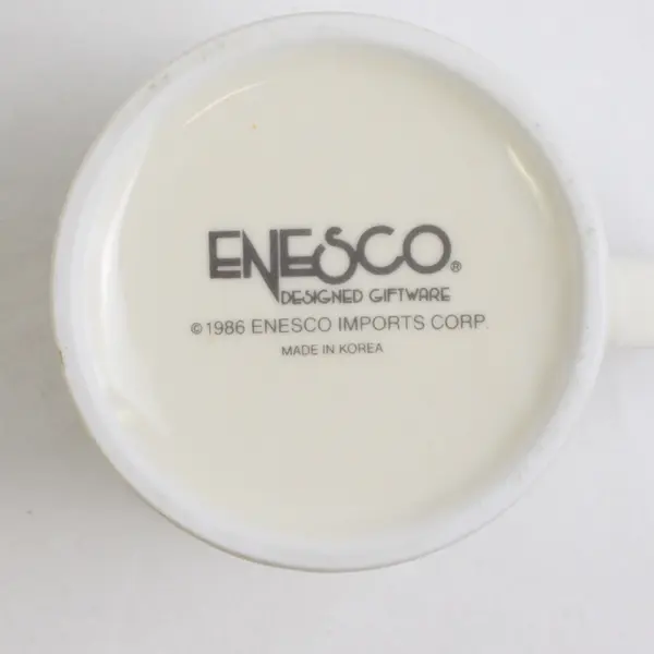  Enesco "Home Is Where The Heart Is" Pastel Ceramic Mug 3.75" Tall 1986