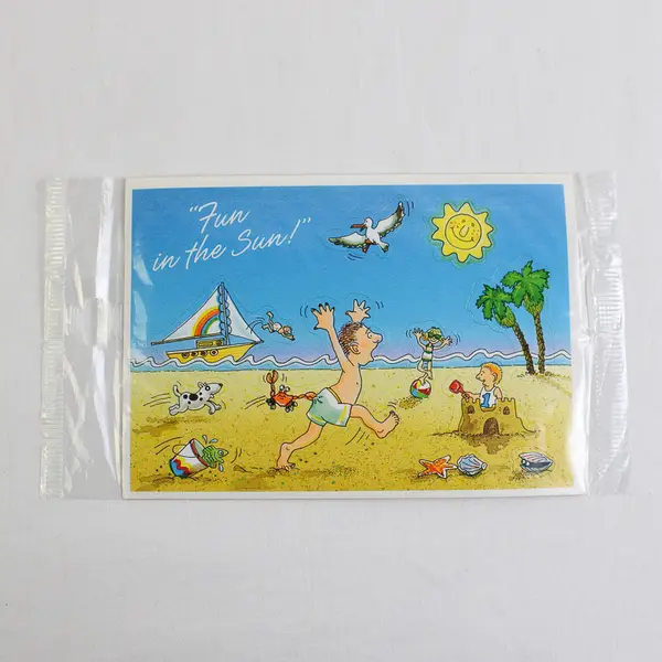 VTG 1984 Hallmark Send A Sticker Postcard Wish You Were Here