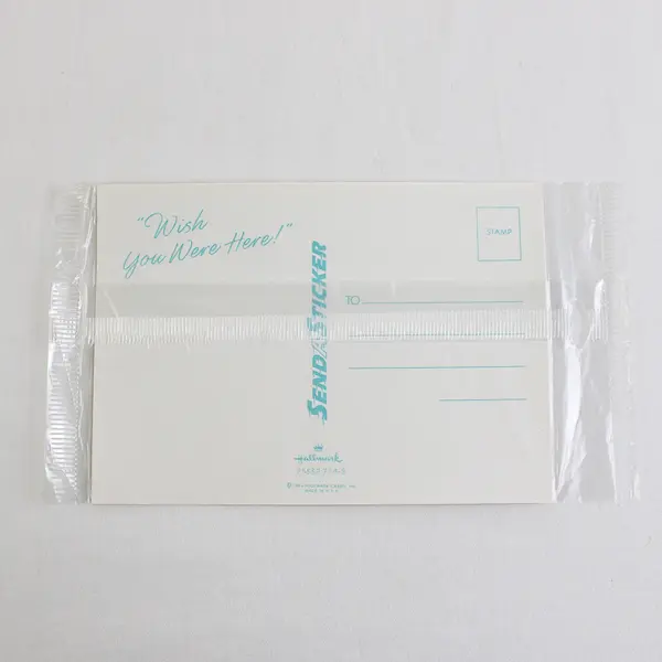 VTG 1984 Hallmark Send A Sticker Postcard Wish You Were Here
