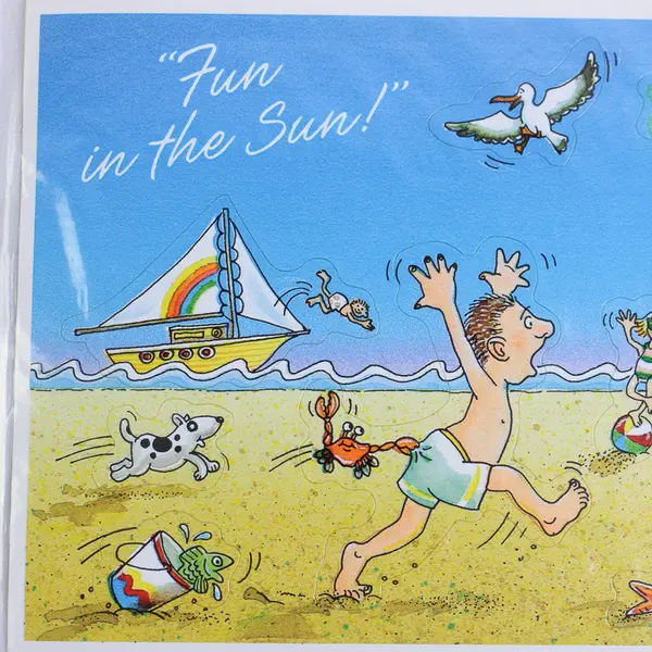 VTG 1984 Hallmark Send A Sticker Postcard Wish You Were Here