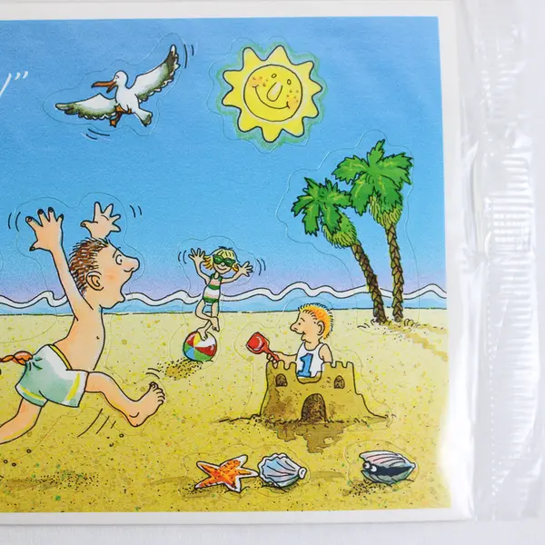 VTG 1984 Hallmark Send A Sticker Postcard Wish You Were Here