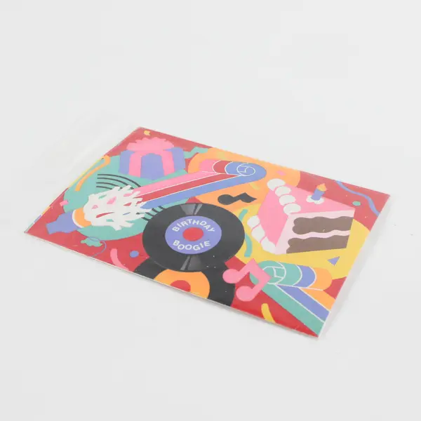 VTG 1984 Hallmark Send A Sticker Postcard Birthday Boogie