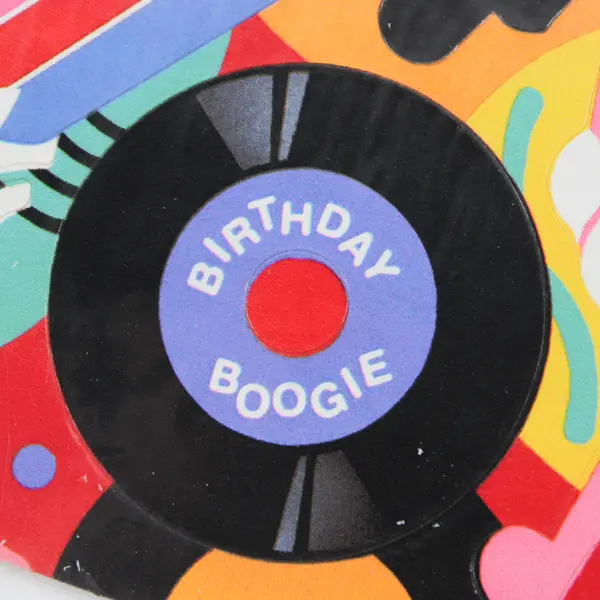 VTG 1984 Hallmark Send A Sticker Postcard Birthday Boogie