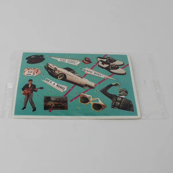 VTG 1984 Hallmark Send A Sticker Postcard Rockin' And Rollin'