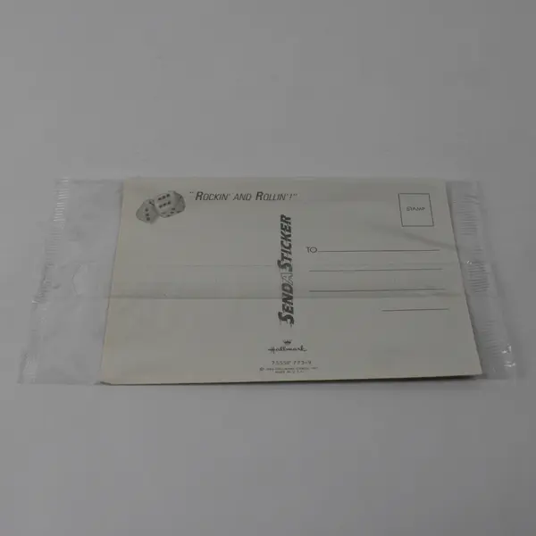 VTG 1984 Hallmark Send A Sticker Postcard Rockin' And Rollin'