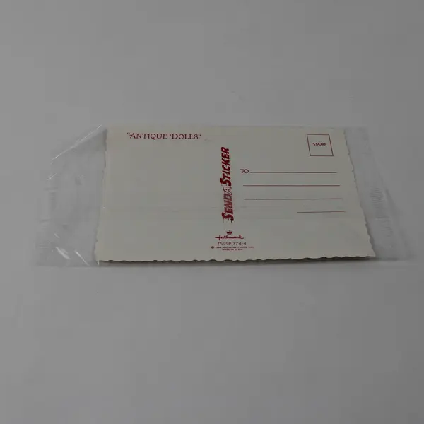 VTG 1984 Hallmark Send A Sticker Postcard Antique Dolls
