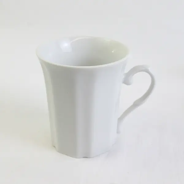 Lot Of 4 Pier 1 Imports Matching Solid White Ceramic Mugs With Handle 4" Tall