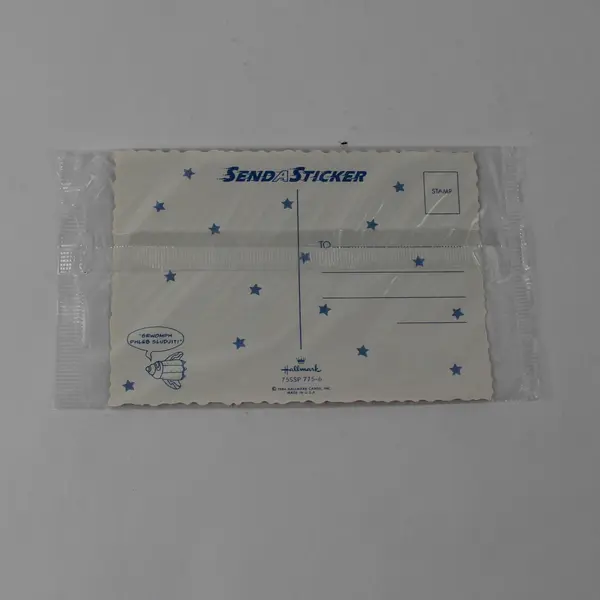 VTG 1984 Hallmark Send A Sticker Postcard Alien-Themed