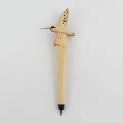 Hand Carved Hummingbird Wood Handle Ink Pen