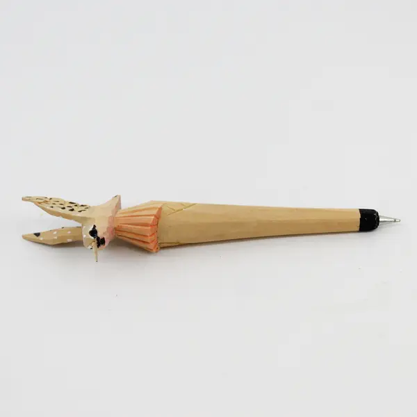 Hand Carved Hummingbird Wood Handle Ink Pen