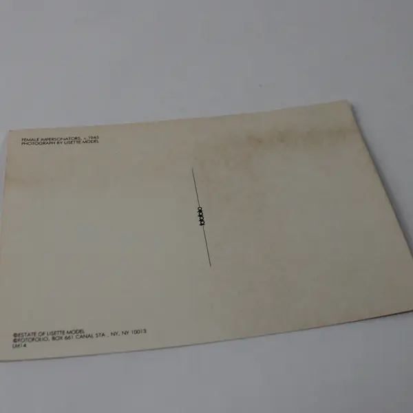 VTG Fotofolio Lisette Model Female Impersonators Postcard UNPOSTED