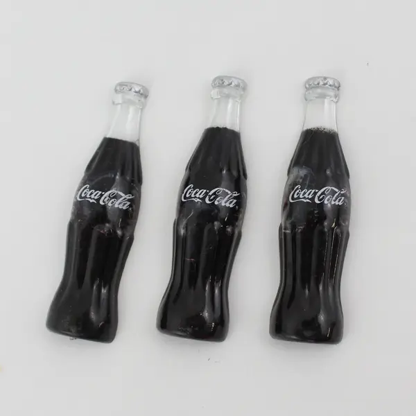 1995 Coca Cola Carrier With 3 Bottles Refrigerator Magnet Set