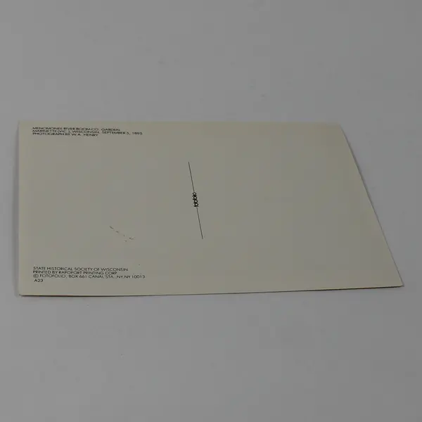 VTG Fotofolio Marinette WI Menomonee River Boom Co. Garden Postcard UNPOSTED