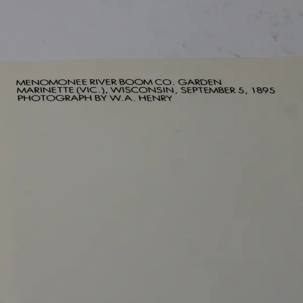 VTG Fotofolio Marinette WI Menomonee River Boom Co. Garden Postcard UNPOSTED
