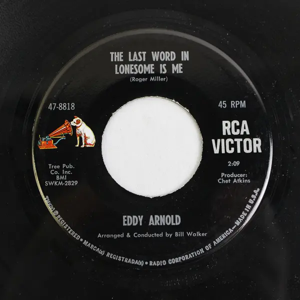 Eddy Arnold 45 The Last Word In Lonesome Is Me /Mary Claire Melvina Rebecca Jane