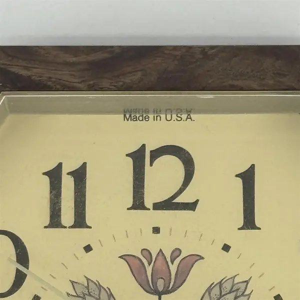 Westclox Hexagon Wall Clock Frolic Woodgrain Model No. 46915