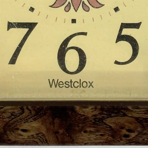 Westclox Hexagon Wall Clock Frolic Woodgrain Model No. 46915