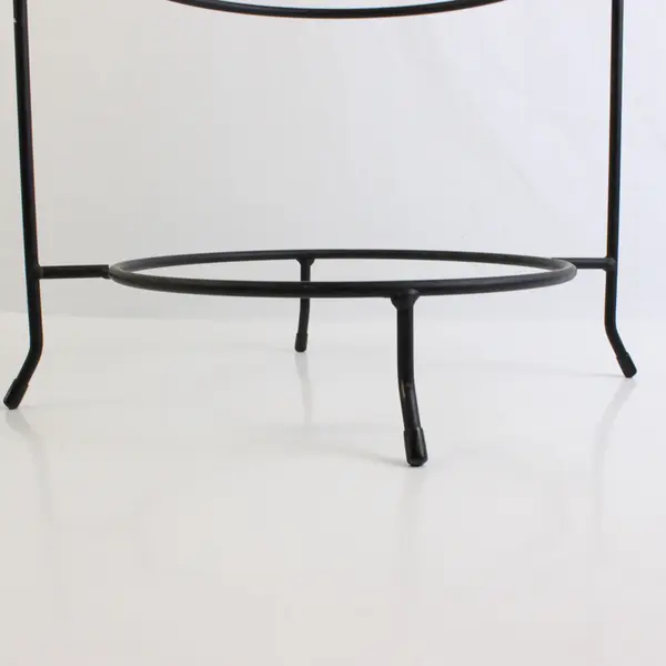 Lot of 2 Wrought Iron 2-Tiered Pie Rack Stands Rustic Primitive Kitchen Decor