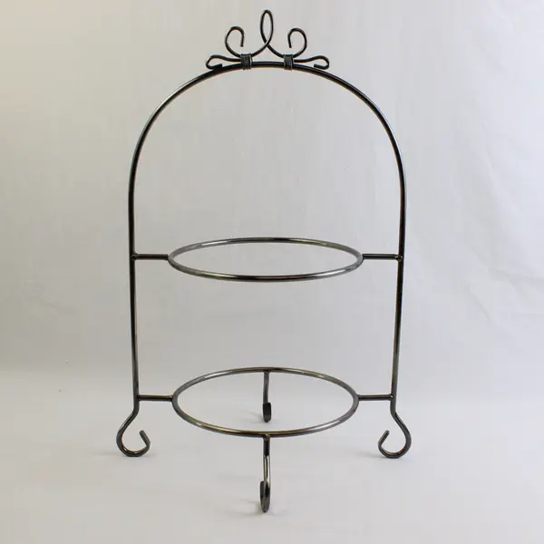 2-Tiered Silver-Tone Pie Rack 20" Kitchen Decor