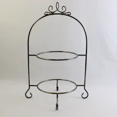 2-Tiered Silver-Tone Pie Rack 20" Kitchen Decor