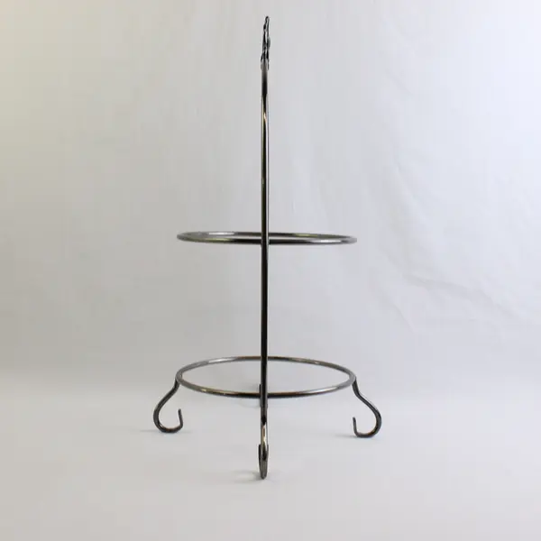 2-Tiered Silver-Tone Pie Rack 20" Kitchen Decor