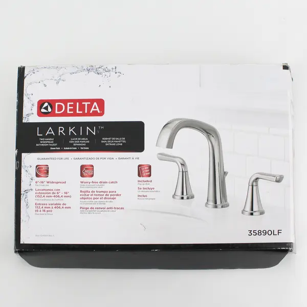 Delta Larkin Two-Handle Widespread Bathroom Faucet – Chrome, 35890LF  Open Box