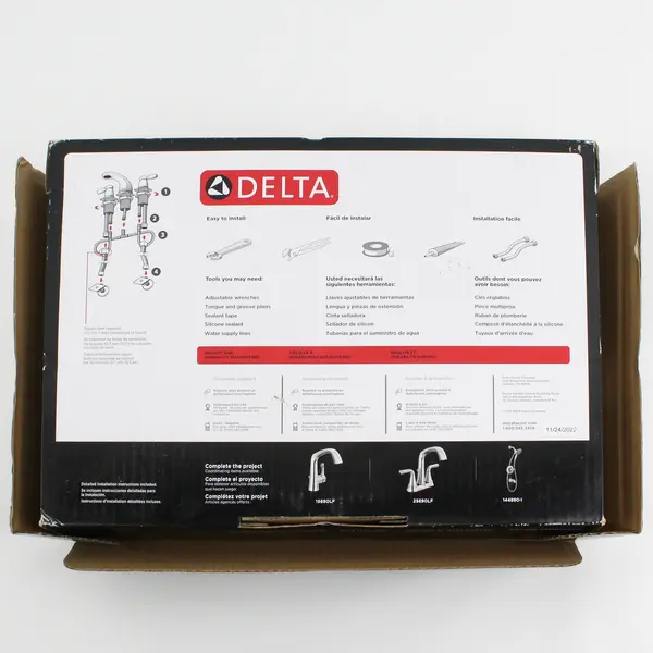 Delta Larkin Two-Handle Widespread Bathroom Faucet – Chrome, 35890LF  Open Box