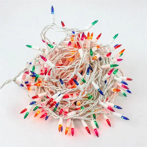 Multicolor Incandescent Christmas Lights White Cord 40 ft FLAWED