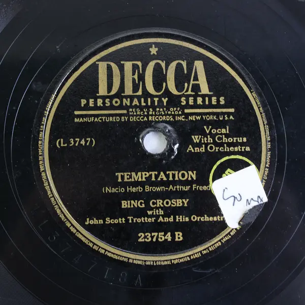 Bing Crosby September Song / Temptation 1946 Decca 23754 78RPM Shellac