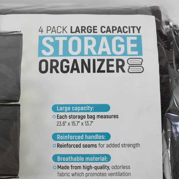 Eternal Living Gray 4 Pack Large Capacity Storage Organizer Two Zipper