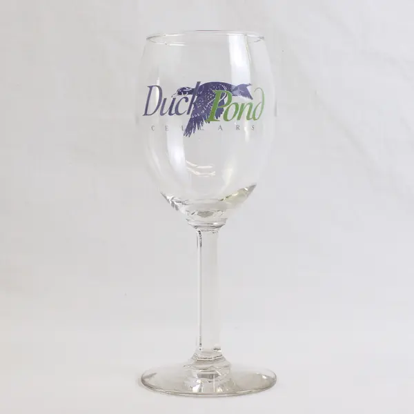  Unbranded Clear Glass "Duck Pond Cellars" Wine Glass 7" Tall