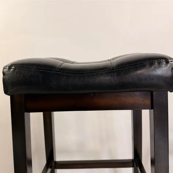 Set of 3 Black Pleather Coaster 30 Inch Barstools - Local Pickup Only