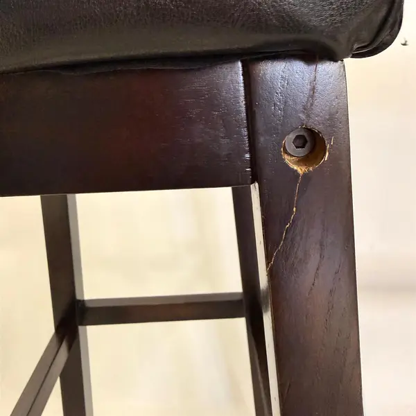 Set of 3 Black Pleather Coaster 30 Inch Barstools - Local Pickup Only