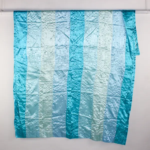 Lot Of 2 Xhilaration Matching Shiny Blue Rod Pocket Curtains 55" x  84" Each