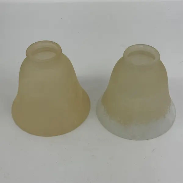 Lot of 2 Frosted White Swirl Glass Light Shades Globes Replacement