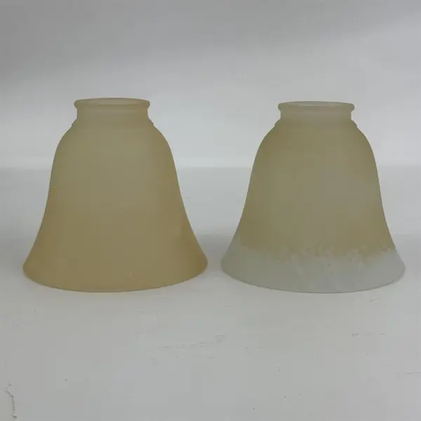Lot of 2 Frosted White Swirl Glass Light Shades Globes Replacement