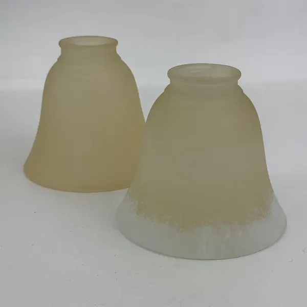 Lot of 2 Frosted White Swirl Glass Light Shades Globes Replacement