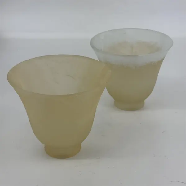 Lot of 2 Frosted White Swirl Glass Light Shades Globes Replacement